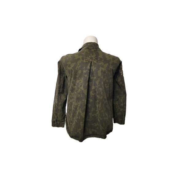 Vintage America Blues Camo Jean Jacket Women L Green Embroidered - Picture 3 of 10